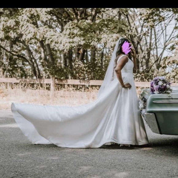 Madison James Mikado silk dress (with pockets) - $1000 - Picture 3 of 5